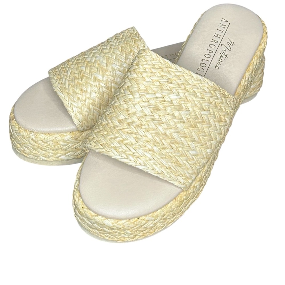 Anthropologie NWOT Matisse Montego Platform Slides Sz 8M boho Coastal Cowgirl